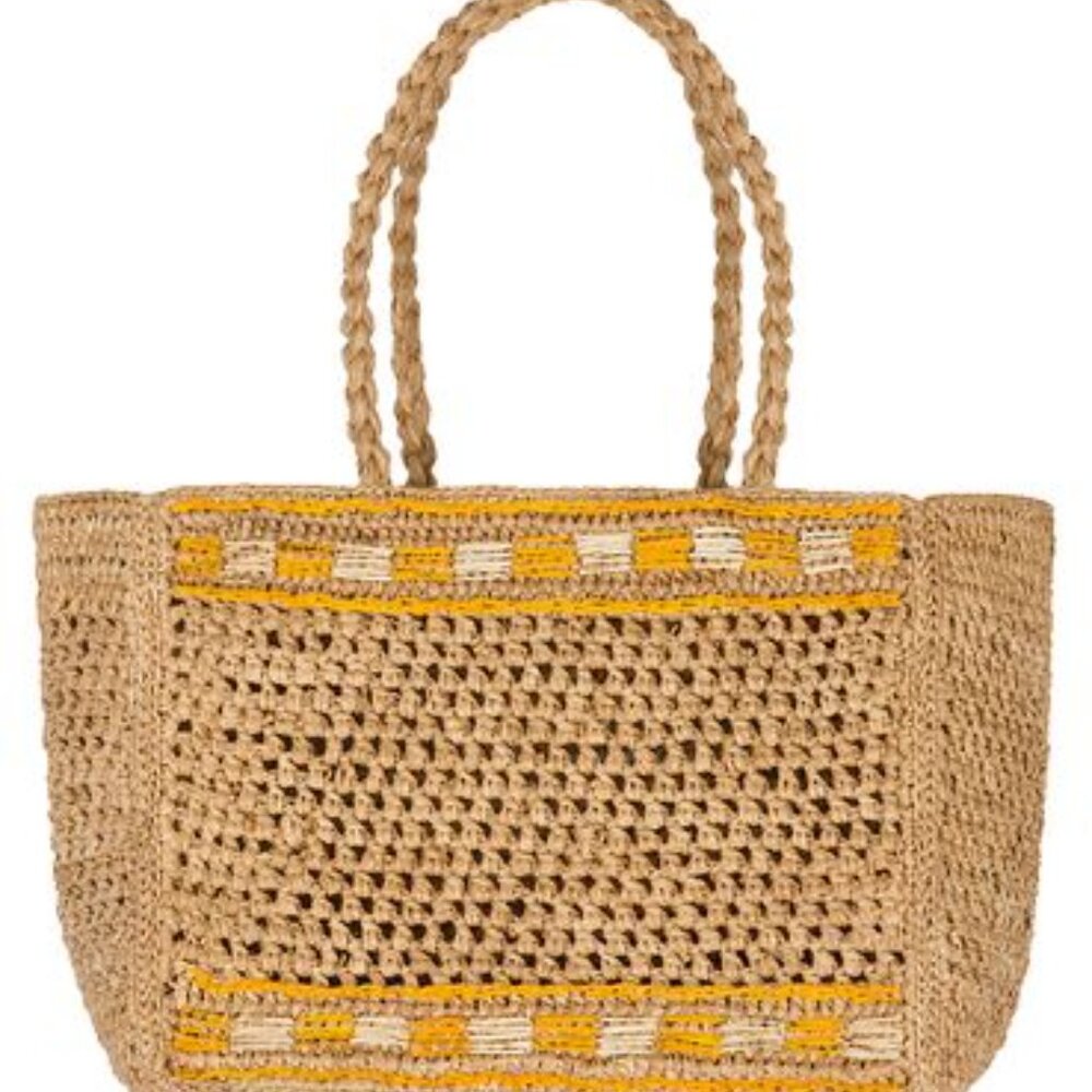 ROUJE Saffran Raffia Basket Bag Tote RARE